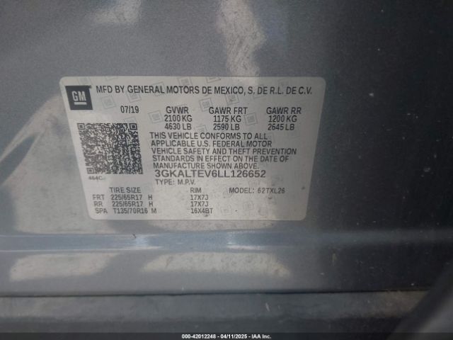 3GKALTEV6LL126652 GMC Terrain Awd Sle