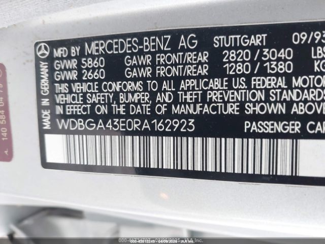 1994 MERCEDES-BENZ S WDBGA43E0RA162923 Photo 8
