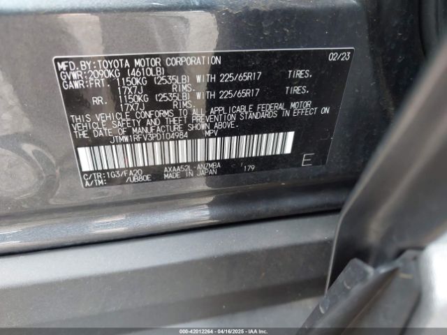 JTMW1RFV3PD104984 Toyota a25a-fks