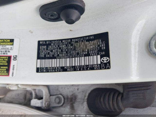 5YFBURHE0FP250256 Toyota Corolla Le/le Plus/le Premium