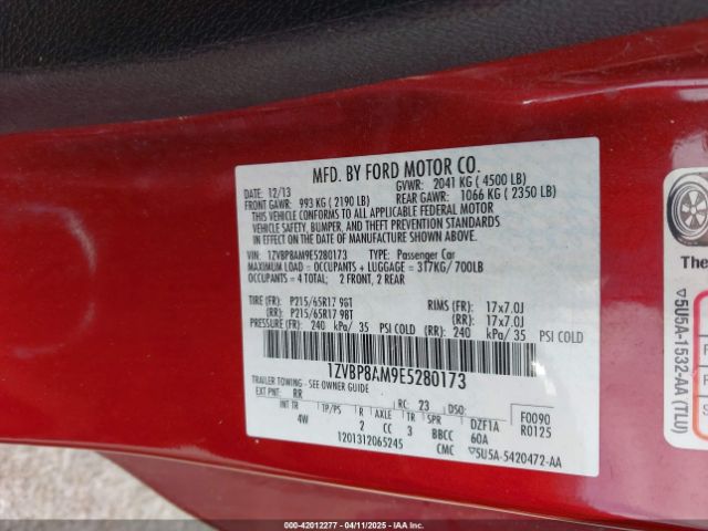 1ZVBP8AM9E5280173 Ford Mustang V6 Premium