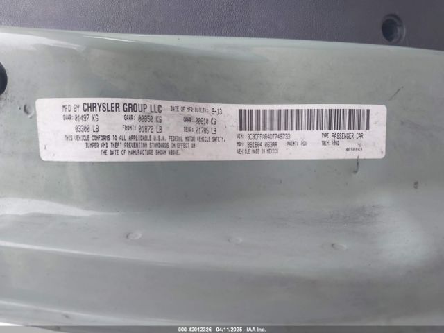 2013 FIAT 500 3C3CFFAR4DT749733 Photo 8