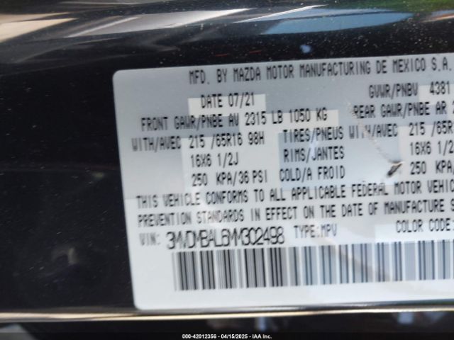 3MVDMBAL6MM302498 Mazda Cx-30 2.5 S