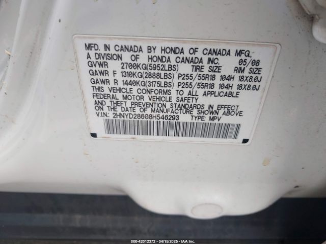 2008 ACURA MDX 2HNYD28608H546293 Photo 8