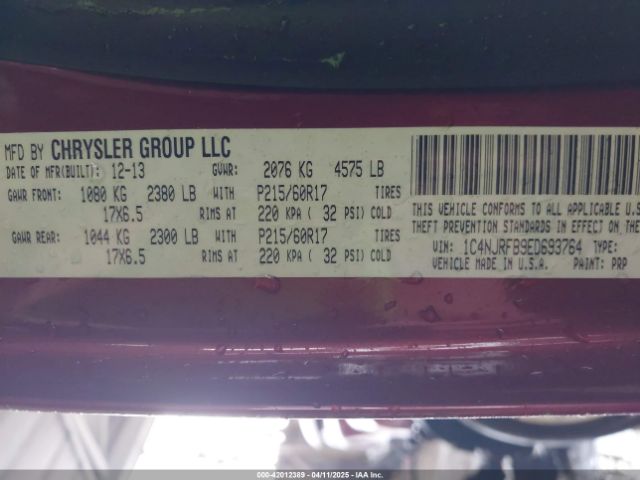 1C4NJRFB9ED693764 Jeep Patriot Latitude