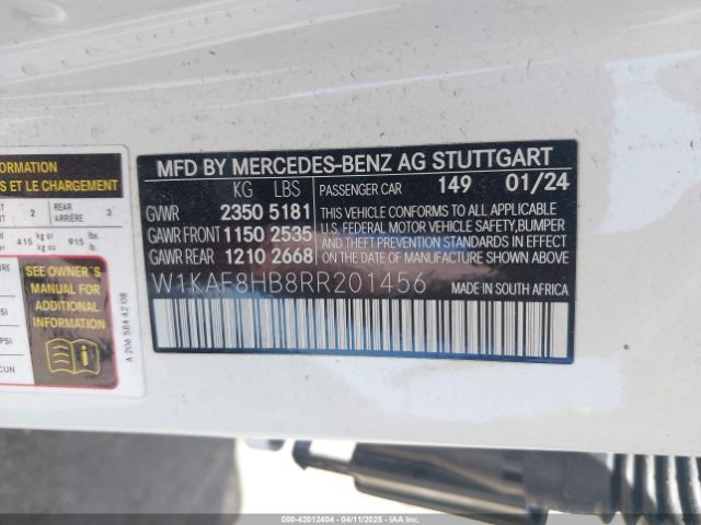 W1KAF8HB8RR201456 Mercedes-Benz Amg C 43 4matic