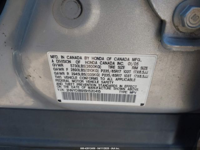 2005 ACURA MDX 2HNYD18915H520415 Photo 8