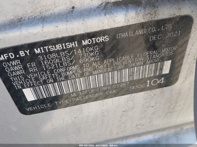 ML32FUFJ7NHF03957 Mitsubishi Mirage G4 Black Edition/es/le