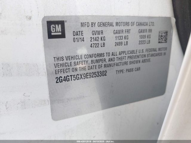2G4GT5GX9E9253302 Buick REGAL GS