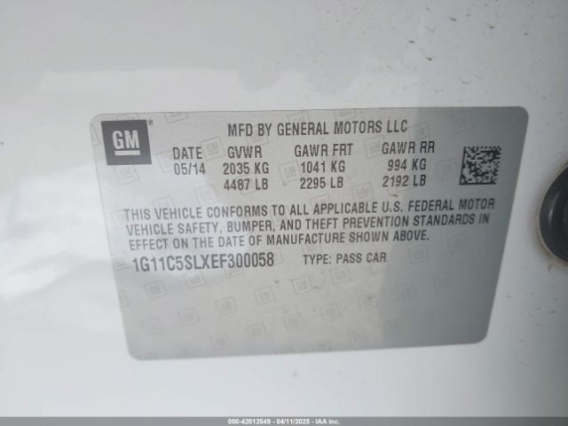 1G11C5SLXEF300058 Chevrolet MALIBU 1LT