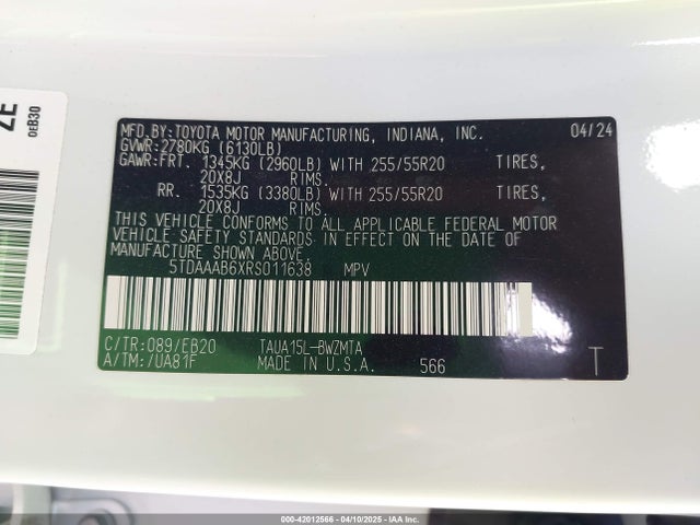 Lexus t24a-fts 2024 5TDAAAB6XRS011638 Image 9