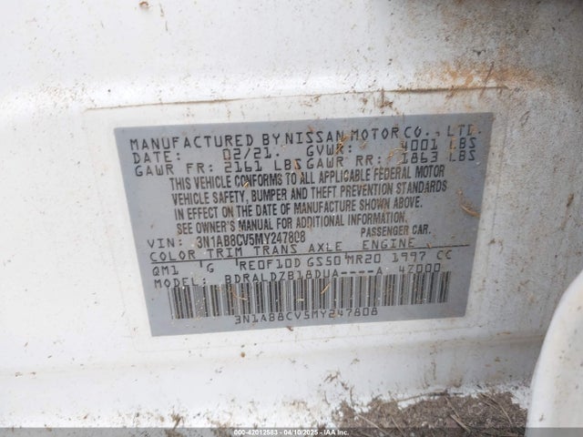 3N1AB8CV5MY247808 Nissan Sentra Sv Xtronic Cvt