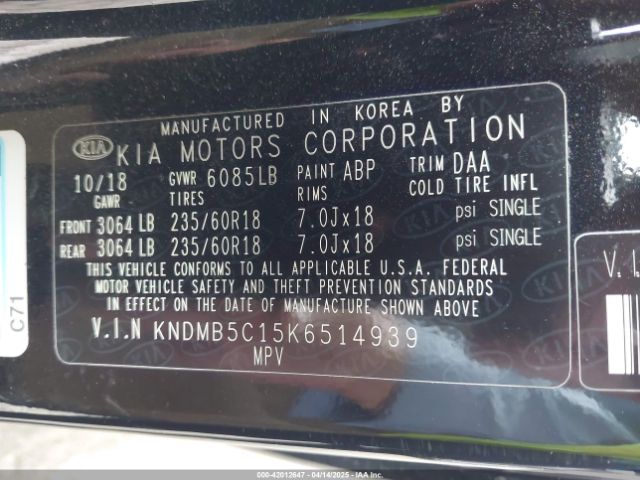 KNDMB5C15K6514939 KIA SEDONA EX