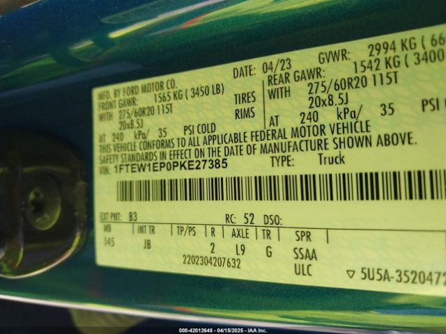 2023 FORD F-150 1FTEW1EP0PKE27385 Photo 8