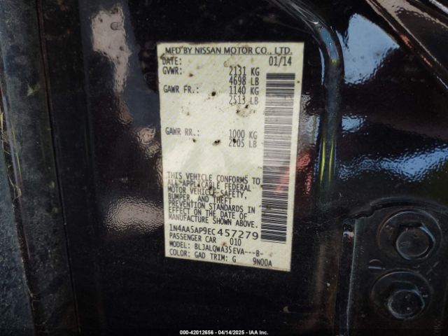 1N4AA5AP9EC457279 Nissan Maxima 3.5 S/3.5 Sv