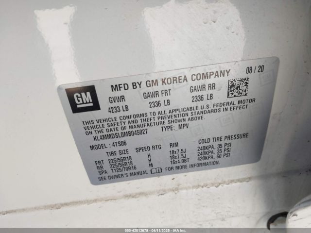 KL4MMDSL0MB045027 Buick Encore Gx Fwd Select