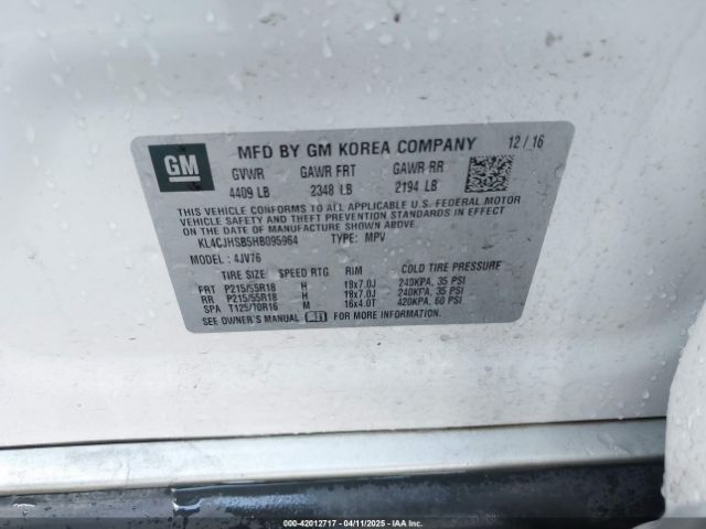 KL4CJHSB5HB095964 Buick Encore Premium