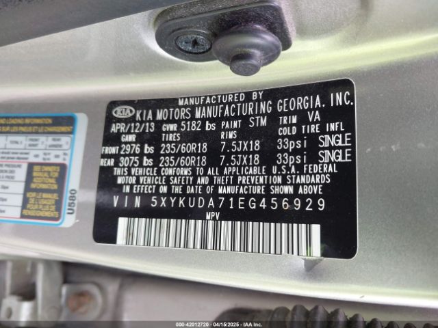 5XYKUDA71EG456929 KIA Sorento Ex V6