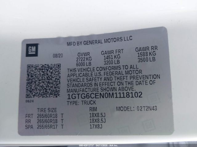 1GTG6CEN0M1118102 GMC Canyon 4wd  Short Box Elevation