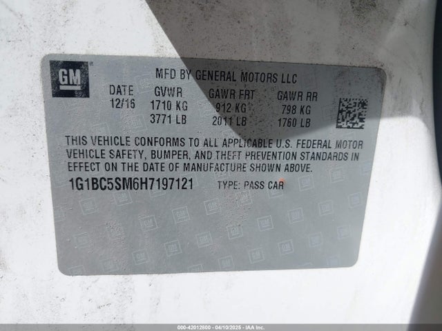 1G1BC5SM6H7197121 Chevrolet Cruze Ls Auto