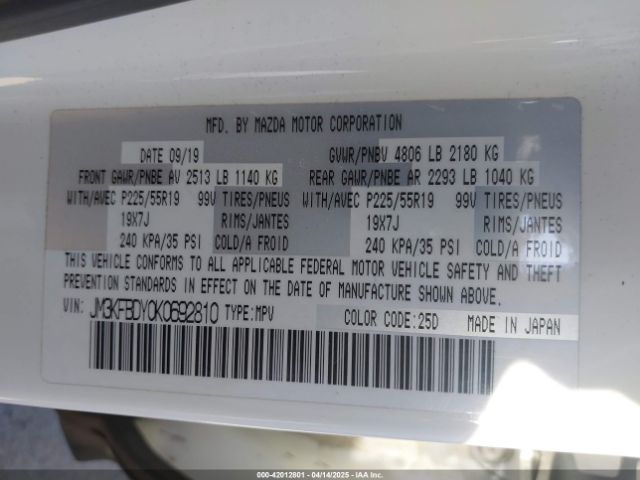 JM3KFBDY0K0692810 Mazda Cx-5 Grand Touring Reserve