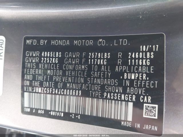 2018 HONDA CLARITY PLUG-IN HYBRID JHMZC5F34JC000689 Photo 8