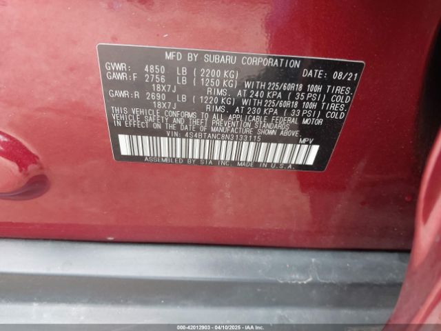4S4BTANC8N3133115 Subaru Outback Limited