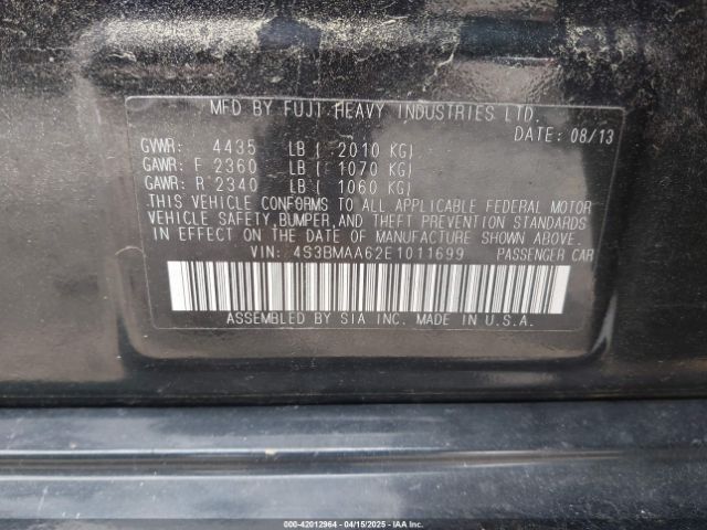 4S3BMAA62E1011699 Subaru Legacy 2.5i