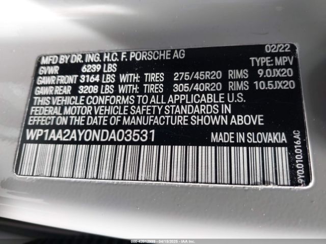 WP1AA2AY0NDA03531 Porsche Cayenne Platinum Edition