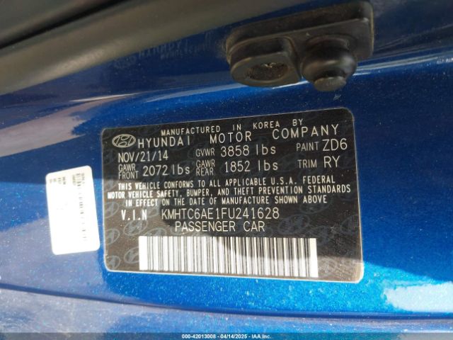 2015 HYUNDAI VELOSTER KMHTC6AE1FU241628 Photo 8