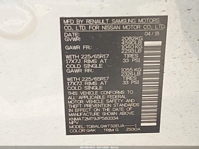 Nissan ROGUE SV 2018 KNMAT2MT9JP583334 Image 9