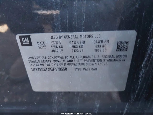 1G1ZE5STXGF179550 Chevrolet MALIBU LT