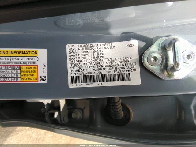 19XFL2H87RE003506 Honda Civic Sport