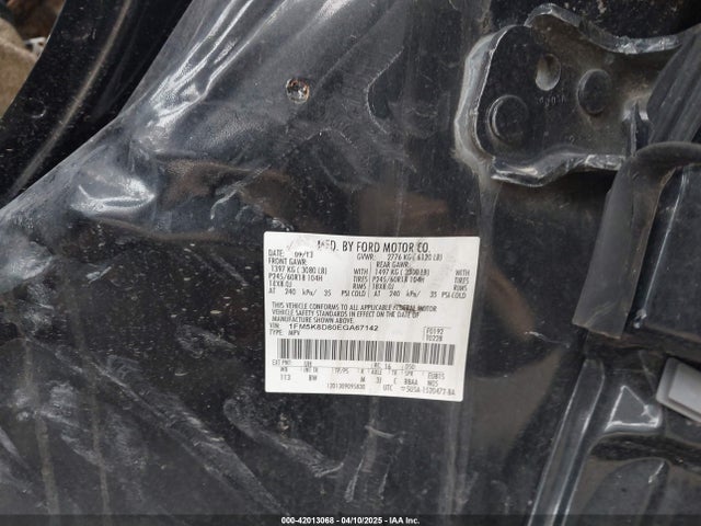 Продаж на аукціоні авто 2014 Ford Explorer Xlt, vin: 1FM5K8D80EGA67142, номер лоту: 42013068