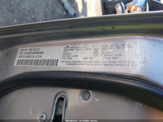 1C6RR6FG6MS550891 RAM 1500 Classic Tradesman  4x2 6'4 Box