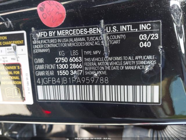 4JGFB4JB1PA959788 Mercedes-Benz GLE 350