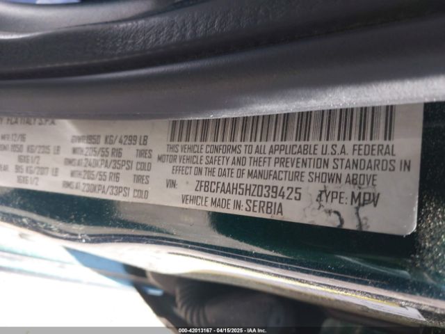 ZFBCFAAH5HZ039425 Fiat 500L POP