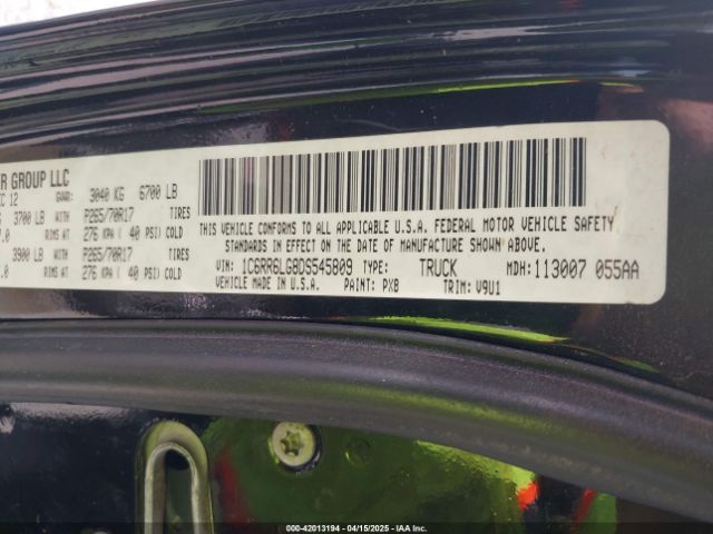 2013 RAM 1500 1C6RR6LG8DS545809 Photo 8