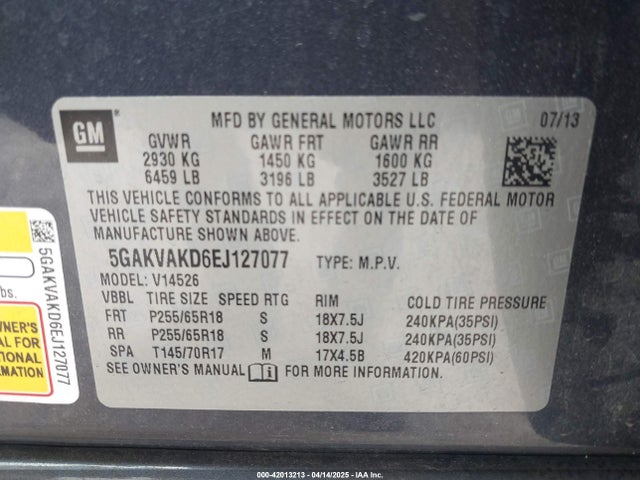 5GAKVAKD6EJ127077 Buick Enclave Convenience