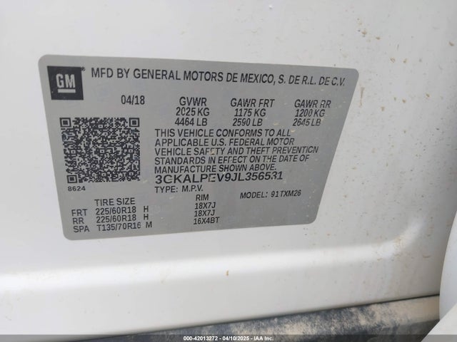 3GKALPEV9JL356531 GMC Terrain Slt