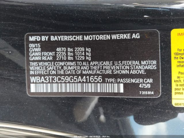 2016 BMW 435I WBA3T3C59G5A41656 Photo 8