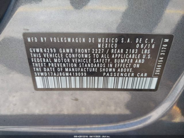 3VWD17AJ8GM419099 Volkswagen Jetta 1.8t Sport
