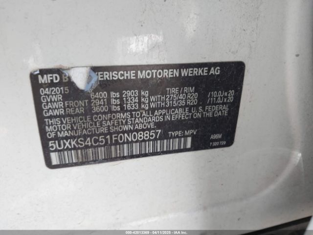 5UXKS4C51F0N08857 BMW X5 Xdrive35d