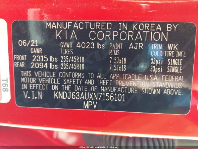 KNDJ63AUXN7156101 KIA Soul Gt-line