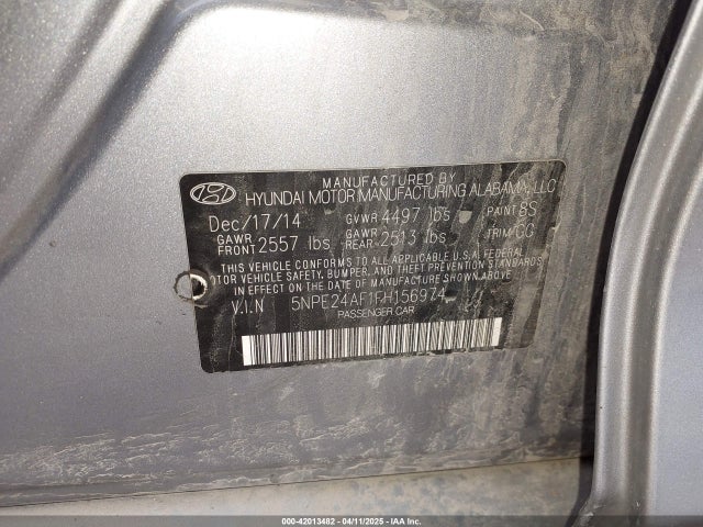 5NPE24AF1FH156974 Hyundai SONATA SE