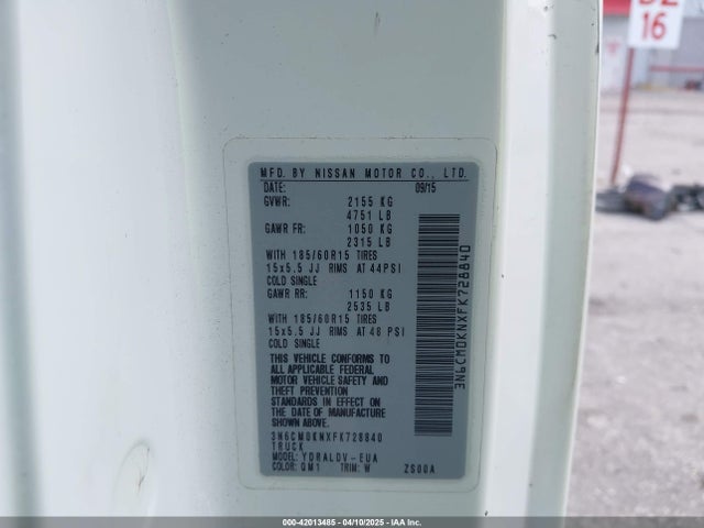 Nissan Nv200 S 2015 3N6CM0KNXFK728840 Image 9