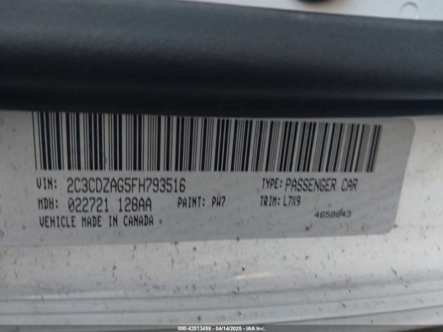 2C3CDZAG5FH793516 Dodge Challenger Sxt