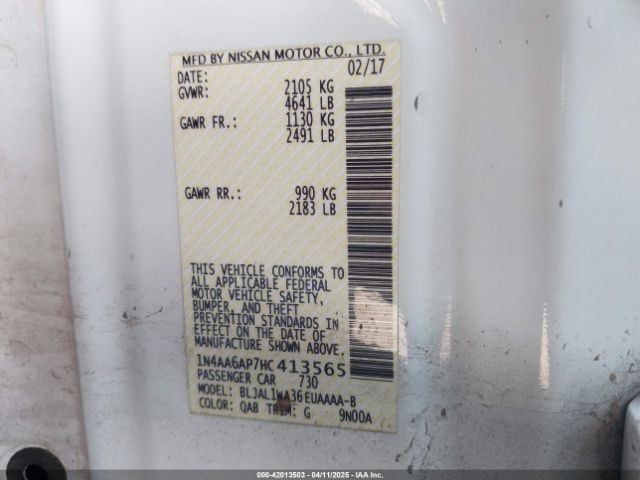 1N4AA6AP7HC413565 Nissan Maxima 3.5 Sr