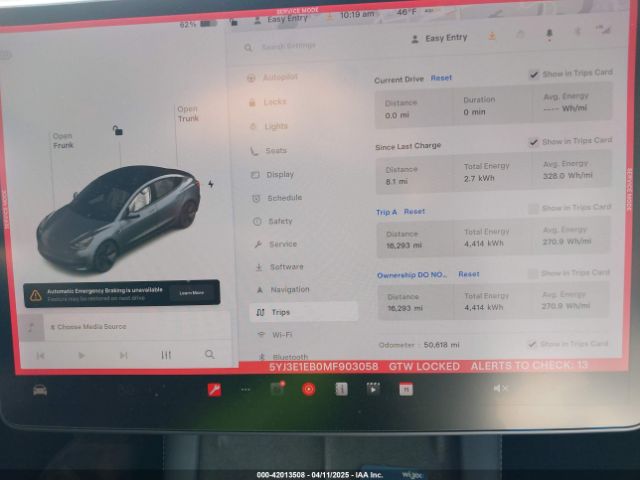 5YJ3E1EB0MF903058 Tesla Model 3 Long Range Dual Motor All-wheel Drive