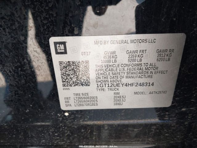 1GT12UEY4HF248314 GMC Sierra 2500hd Denali